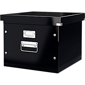 Boîte de rangement et d'archivage Click + Store LEITZ®, en carton, pour 50 dossiers suspendus, noir