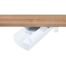 Boîte de rangement pivotante SWING à placer sous le bureau, blanc