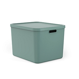 Boîte de rangement Rotho ALBULA, 55 l, avec poignée et couvercle, L 489 x l 405 x H 340 mm, plastique recyclé, vert