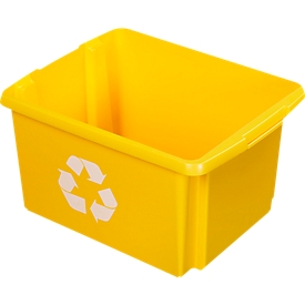 Boîte de recyclage Sunware Nesta, 32 l, L 455 x l 360 x H 240 mm, jaune