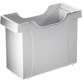 Boîte pour dossiers suspendus Uni-Box Plus Leitz 1908, format A4, pour env. 20 dossiers suspendus, poignées encastrées, gris