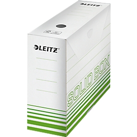Boîtes d'archives Leitz Solid Box 6128, dos de 100 mm, pour format A4, pour 900 feuilles, 10 pièces vert