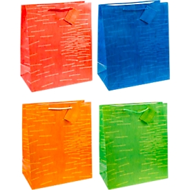 Bolsa de regalo TSI Laura, XXL grande, 26 x 13,5 x 32 cm resistente a la rotura, juego de 12 colores surtidos,