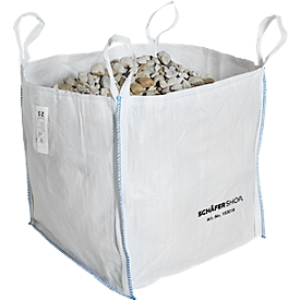 Bolsa para contenedores Schäfer Shop Genius Big Bag, abierta, hasta 150 kg, 4 lazos de elevación, 5 piezas, ancho 700 x fondo 700 x alto 700 mm, blanco