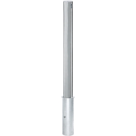 Borne en inox, couvercle plat, amovible, dispositif demi-cylindre profilé