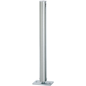 Borne en inox, couvercle plat, rabattable, dispositif demi-cylindre profilé