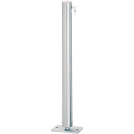 Borne en inox, couvercle plat, rabattable, fermeture simultanée