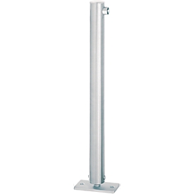 Borne en inox, couvercle plat, rabattable, serrure à cylindre pompier triangulaire