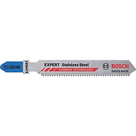 BOSCH decoupeerzaagblad T 118 EHM, roestvrij staal, L 83 mm, tandsteek 1,4 mm, hardmetaaltechnologie, T-as, 3 stuks