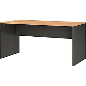 Boston wangentafel, met kniepaneel, B 1580 x D 790 x H 750 mm, Navarra eik/grafiet