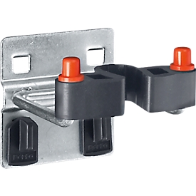 Bott Doppel-Werkzeugklemme Perfo, flexibel Ø 15-25 mm, mit Grundplatte, B 78 x T 86 x H 64 mm, Metall verzinkt/Gummi, silber-schwarz