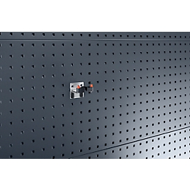 Bott Doppel-Werkzeugklemme Perfo, flexibel Ø 25-40 mm, mit Grundplatte, B 85 x T 92 x H 69 mm, Metall verzinkt/Gummi, silber-schwarz