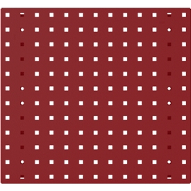 Bott Lochplatte Perfo S, Lochgröße 9,2 x 9,2 mm, B 495 x T 13 x H 457 mm, Stahlblech pulverbeschichtet, purpurrot RAL 3004