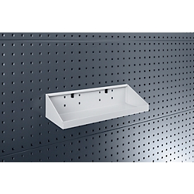 Bott Lochplatten-Ablageschale Perfo M1, B 450 x T 170 x H 105/30 mm, Aluminium, lichtgrau RAL 7035