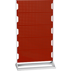 Bott stationäres Lochplatten-System Perfo Rack, 10 Lochplatten, B 1000 x T 550 x H 1775 mm, Stahl, lichtgrau RAL 7035/purpurrot RAL 3004