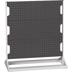 Bott stationäres Lochplatten-System Perfo Rack, 6 Lochplatten, B 1000 x T 550 x H 1125 mm, Stahl, lichtgrau RAL 7035/anthrazitgrau RAL 7016