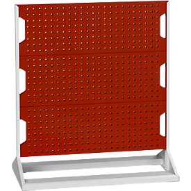 Bott stationäres Lochplatten-System Perfo Rack, 6 Lochplatten, B 1000 x T 550 x H 1125 mm, Stahl, lichtgrau RAL 7035/purpurrot RAL 3004