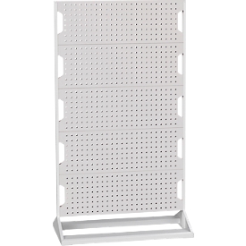 Bott stationair geperforeerd paneelsysteem Perfo Rack, 10 geperforeerde panelen, B 1000 x D 550 x H 1775 mm, staal, lichtgrijs RAL 7035/lichtgrijs RAL 7035