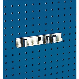 BOTT Steckschlüsselhalter, B 270 mm, 8 Aufnahmen für 1/2 Zoll-Einsätze, passend für Lochplatten