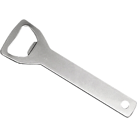 Bottle opener, 18/10 stainless steel, 13.3 × 4 cm, 2.5 mm material thickness, conference cooler