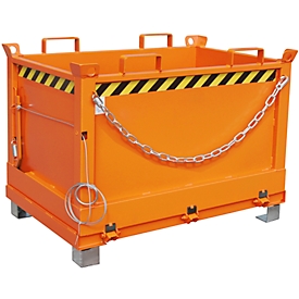 Bottom flap container FB 500, L 800 x W 1200 x H 860 mm, orange