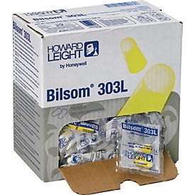 Bouchons d'oreille HONEYWELL Howard Leight Bilsom 303L, SNR 32 dB, EN 352-2, polyuréthane, 200 paires/boîte distributrice