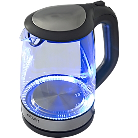 Bouilloire exquisit 3501 swg WK, verre, 2litres, 2200 W, avec éclairage LED intérieur, rotation à 360°,
