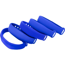 Bracelet RFID, f. Systèmes de verrouillage RFID, Mifare Ultralight (13,56 MHz), bleu, 5 pcs