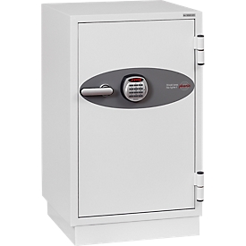 Brandbeveiligingskast FS 0442, elektronisch slot, B 520 x D 520 x D 520 x H 820 mm, staal, signaal wit RAL 9003