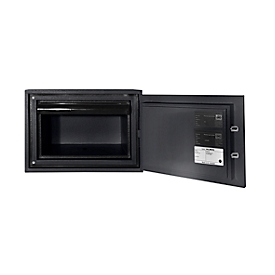 Brandkast FRS 32, brandwerendheid LFS 60P volgens EN 15659, veiligheidsniveau S 2, elektronisch slot &amp; sleutelslot, 1 uittrekbaar legbord, B 445 x D 425 x H 315 mm, grafietgrijs RAL 7024