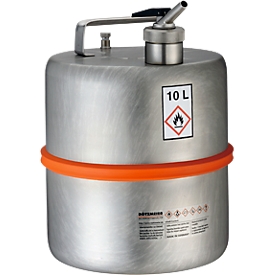 Brandveilige staande vaten, van rvs, Fijndosering en ventilatie, 10 l, ø 260 x H 350 mm