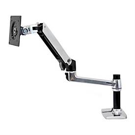 Bras de moniteur ergotron® LX, pour 1 écran jusqu'à 34″ &amp; jusqu'à 11,3 kg, support de table, réglable en hauteur et en profondeur, inclinable, VESA, noir mat.