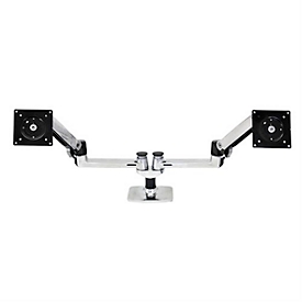 Bras de moniteur ergotron® LX, pour 2 écrans jusqu'à 27″ & jusqu'à 9,1 kg par moniteur, support de table, réglable en hauteur, inclinable, VESA, noir mat.