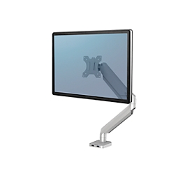 Bras de support pour écran unique, série Platinum de Fellowes, couleur argent, jusqu'à 9 kg et 30 pouces