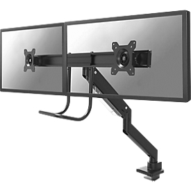 Bras double pour écrans NM-D775DXBLACK NewStar, fixation sur table, jusqu'à 32", inclinable/rotatif/pivotant, avec poignée