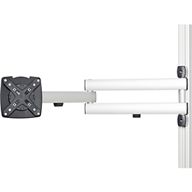 Bras pivotant Rau pour écran plat, 3 articulations, VESA MIS-D 75/100, capacité de charge 10 kg, L 130 x P 700 x H 130 mm, noir/argenté