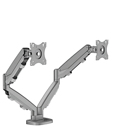 Bras porte-écran double Eppa™, jusqu'à 39"; de largeur, VESA, rotation de 360°, pivotant à 180°, inclinaison de 90°, réglable en hauteur, argent
