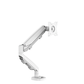 Bras porte-écran simple Eppa™, jusqu'à 39"; de largeur, VESA, rotation de 360°, pivotant à 180°, inclinaison de 90°, réglable en hauteur, blanc