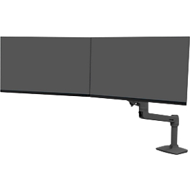 Bras pour écran Ergotron LX Dual Direct 45-489-224, pour 2 écrans jusqu'à 25", jusqu'à 10 kg, pivotant, inclinable & réglable en hauteur, VESA, noir