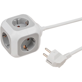 Brennenstuhl ALEA-Power contactdoosblok, 4 stopcontacten, 1,4 m kabel, tot 3680W, grijs/wit