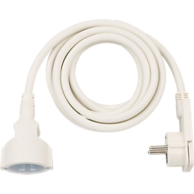 Brennenstuhl Câble prolongateur en plastique, 3 mètres, fiche plate, avec poignée de prise, pour l'intérieur, blanc