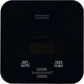 Brennenstuhl CO2-meetapparaat C2M L 4050, nauwkeurige bewaking, verkeerslichtdisplay, tafel-/muurbevestiging, batterijgevoed, zwart