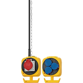 Brennenstuhl Distributeur de courant pendulaire, 1x CEE 400V/16A, 3x contact de protection 230V, longueur de câble 5 m, plastique, IP44, L 145 x l 140 x H 530 mm, jaune