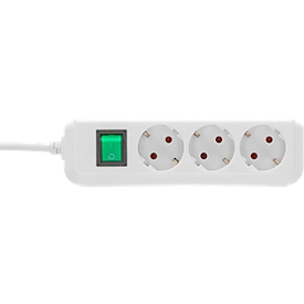 Brennenstuhl Eco-Line contactdoosstrook, 3 contactdozen met randaarde, 45° opstelling, verhoogde aanrakingsbeveiliging, 1,5 m snoerlengte, L 215 x B 95 x D 60, wit