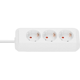 Brennenstuhl Eco-Line Steckdosenleiste 3-fach, 3 m Kabellänge, 45°-Anordnung, erhöhtem Berührungsschutz, L 230 x B 90 x T 80 mm, weiß,