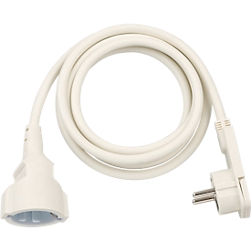 Brennenstuhl extension cable 2m, flat plug, touch protection, childproof fuse, indoor use, IP20, white