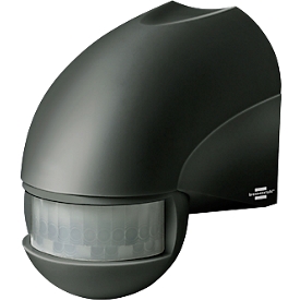 Brennenstuhl infrarood bewegingsmelder PIR 180, binnen/buiten, 180° detectiehoek, 12 m reikwijdte, IP44, 230 V, instelbare inschakeltijd, B 65 x H 90 mm, antraciet