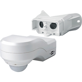 Brennenstuhl infrarood bewegingsmelder PIR 240, 240° detectiehoek, hoekmontage, binnen en buiten, 12 m reikwijdte, 230 V, IP44 spatwaterdicht, 230 V, L 220 x B 120 x H 80 mm, wit