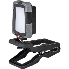 Brennenstuhl Lampe de travail LED à accu CL 1050 MA, système de clip, jusqu'à 12h, 950 lm, IP65, banque de puissance USB intégrée, noir