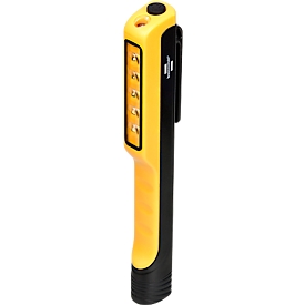 Brennenstuhl LED lampe à clip HL 100, 107 + 10 lm, SMD-LEDs, 2 niveaux de commutation, clip et aimant, L 16 x H 170 x L 30 mm, jaune/noir